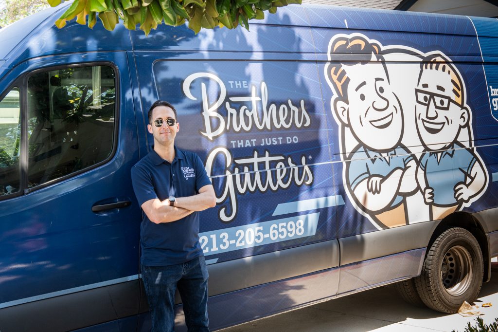 The Brothers That Just Do Gutters Los Angeles Solutionist with the company van